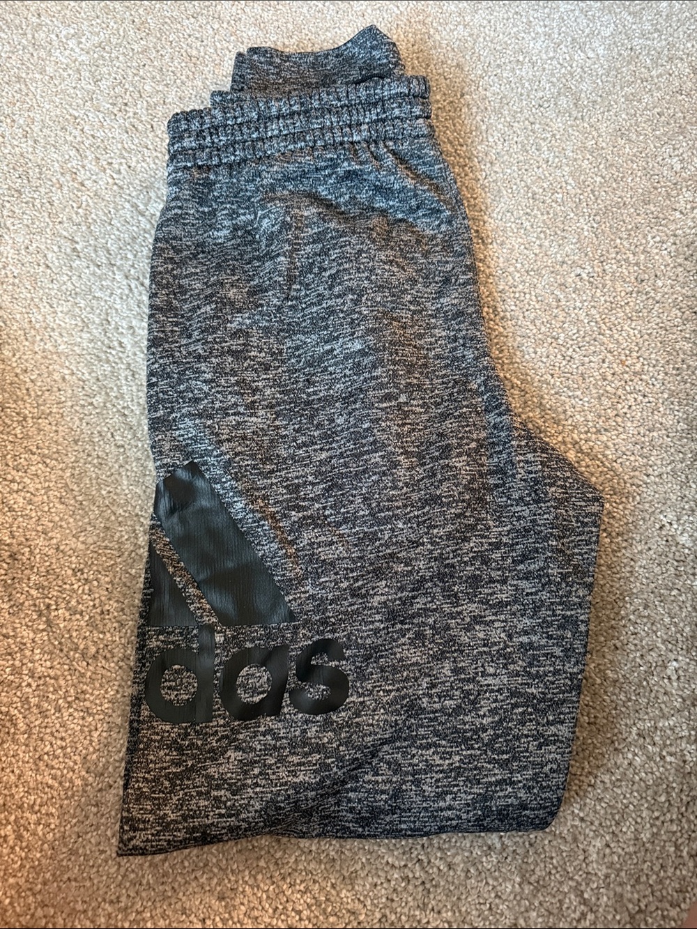 adidas Kids Black & Gray Marled Jogger Pants